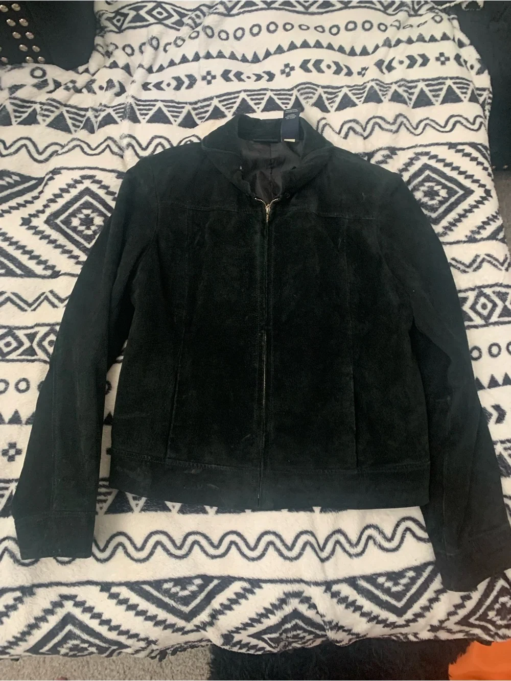 Eddie Bauer Black Suede Leather Jacket